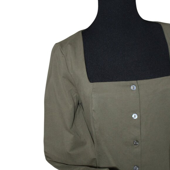 Rihoas Square Neck Mini Button Down Dress Size S Small NWT's Vintage Style - Picture 5 of 11